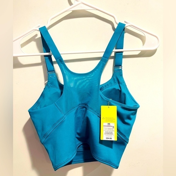 Women's Medium Support Mesh-Back Longline Bra - All in Motion Teal Size XS - Picture 2 of 16